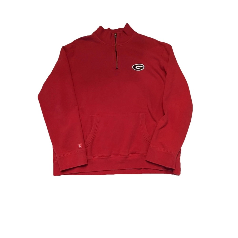 Antigua Men's Size XL Red University Of Georgia 1/4 Zip Sweatshirt‎